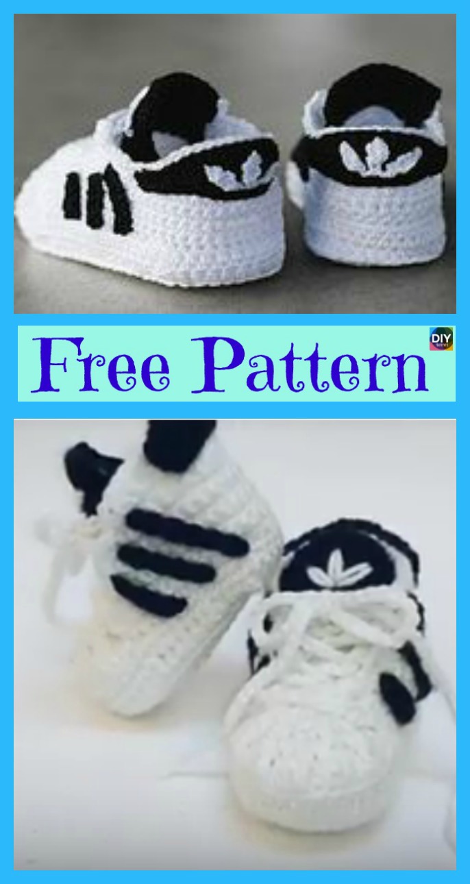 93 Limited Edition Crochet adidas shoes pattern for Girls