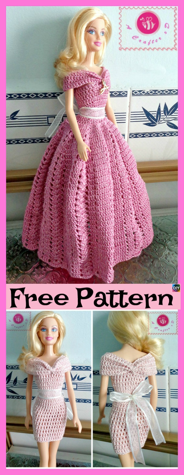 crochet doll dress pattern free