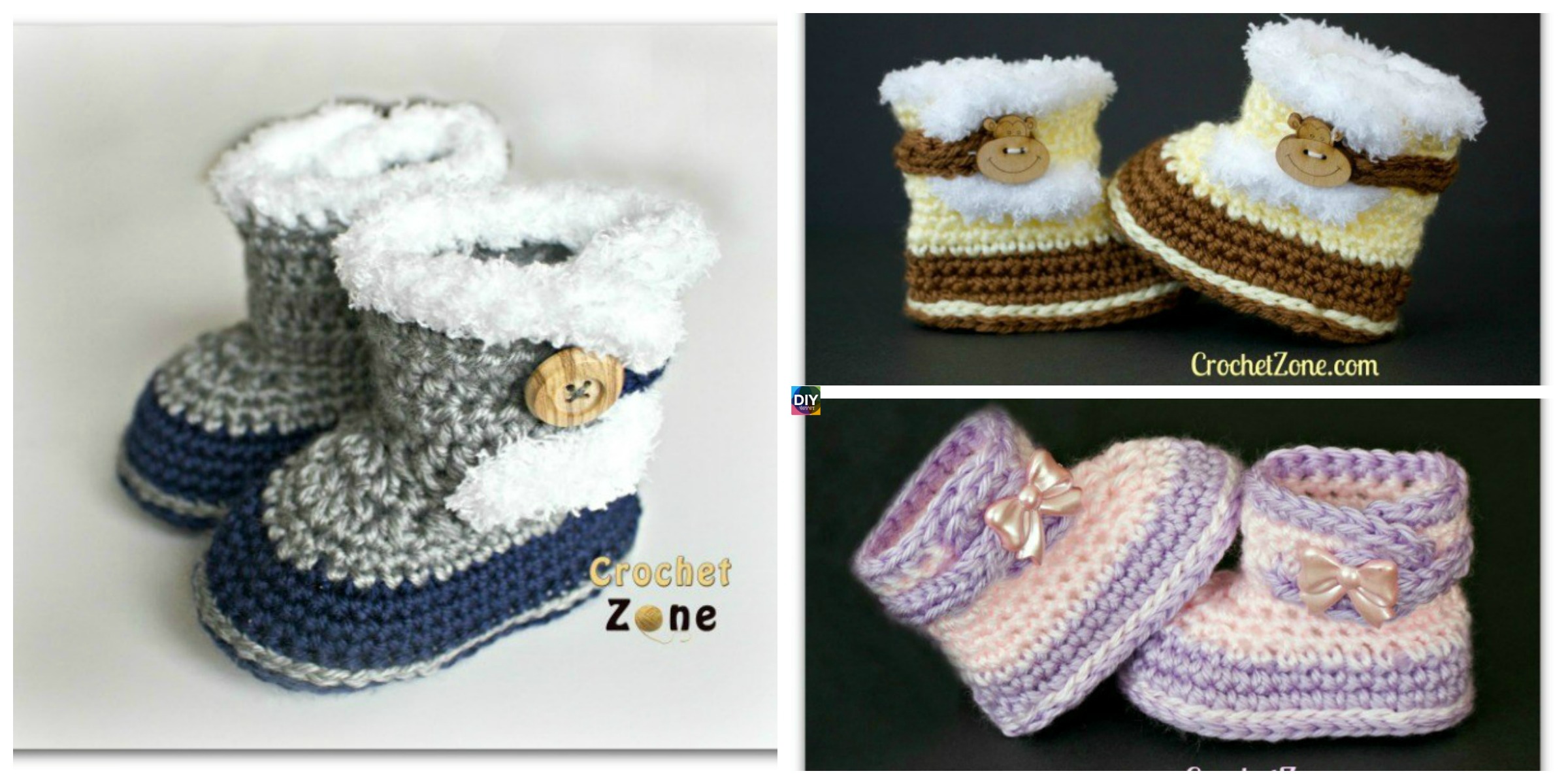 Crochet Fuzzy Booties – Free Pattern