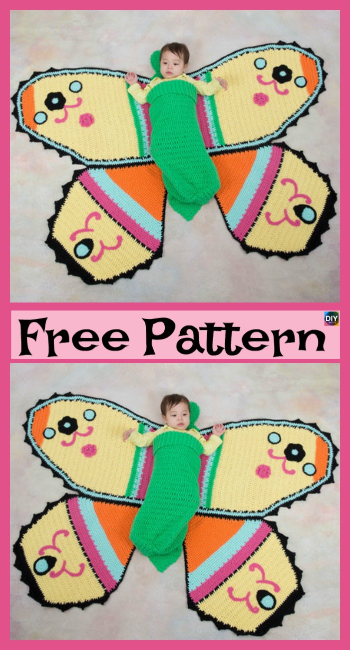 Crochet Butterfly Baby Blanket - Free Pattern - DIY 4 EVER