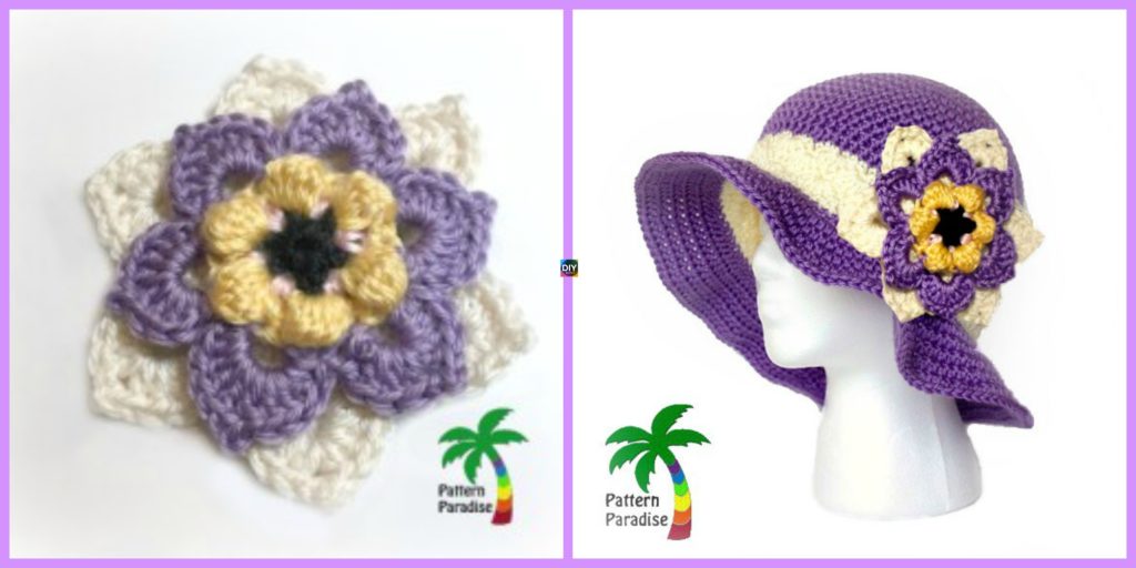 diy4ever- Crochet Summer Joy Sun Hat - Free Patter