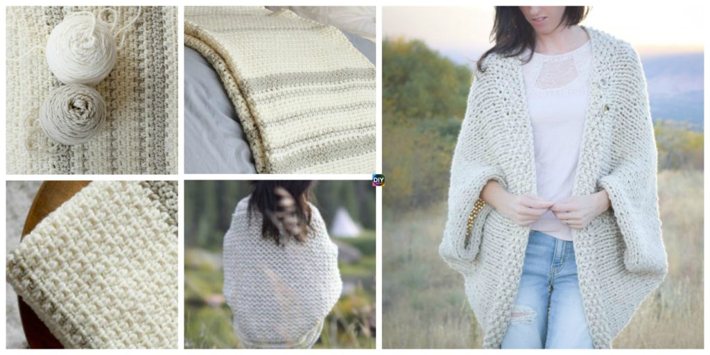 diy4ever- Woven Look Crochet Blanket - Free Patern