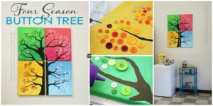 DIY4EVER- 4 Seasons Button Tree Wall Art DIY Tutorial