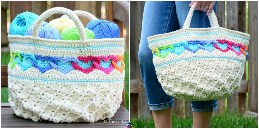 Amazing Crochet Heart Tote Bag Pattern - DIY 4 EVER