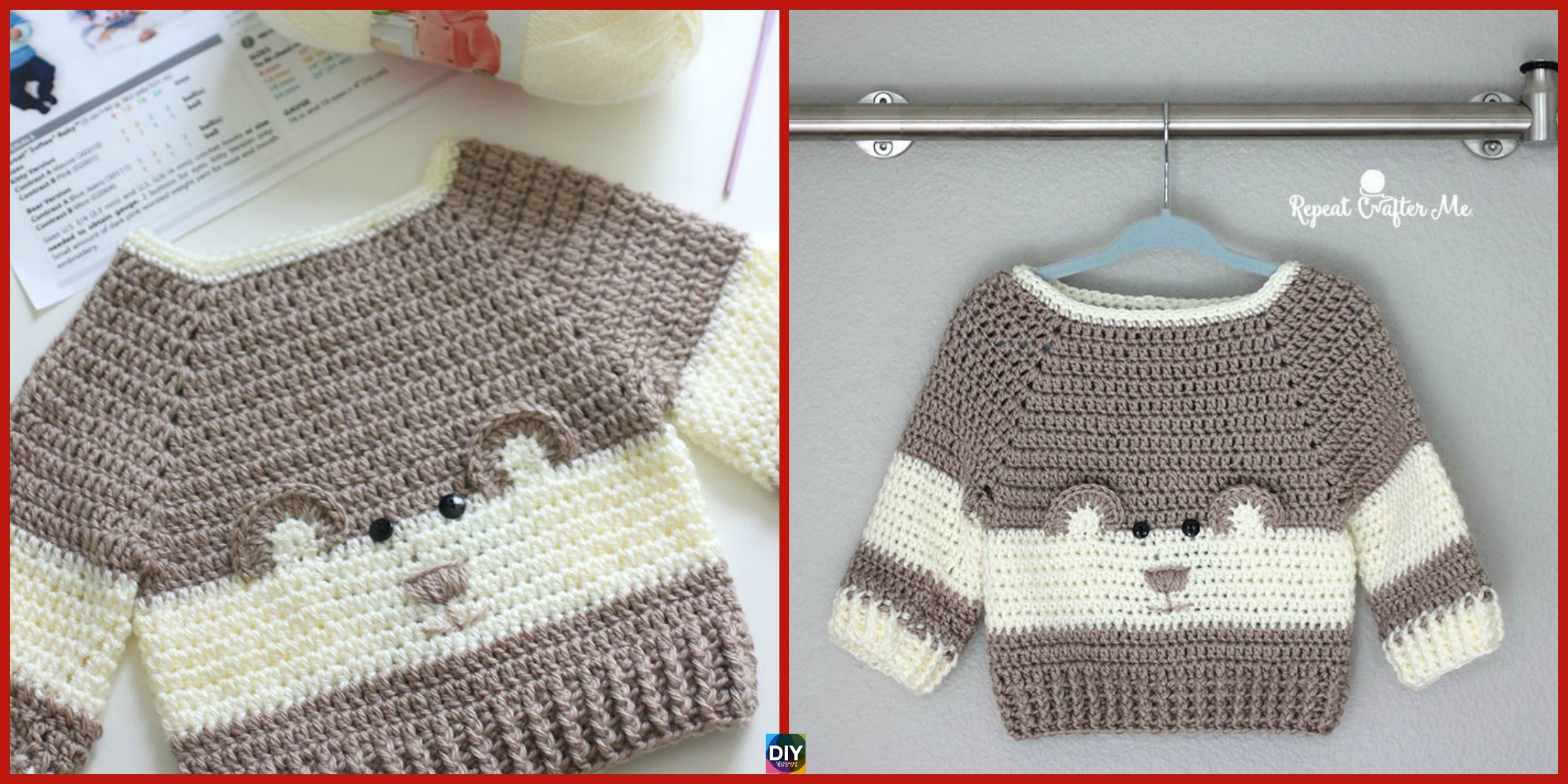 Crochet Baby Bear Sweater – Free Pattern