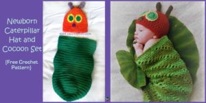 diy4ever- Crochet Caterpillar Hat Cocoon Set - Free Pattern