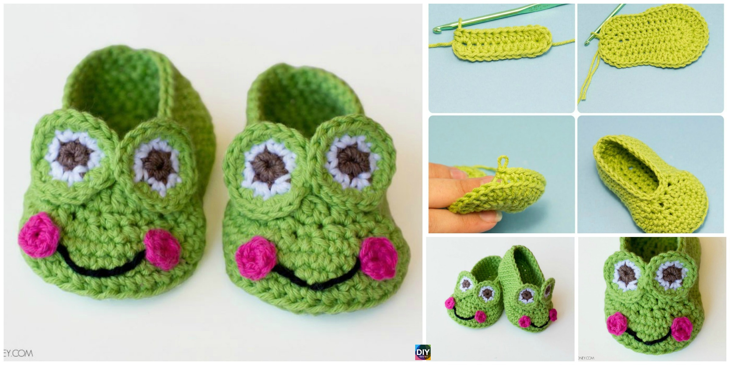 Crochet Frog Baby Booties -Free Pattern