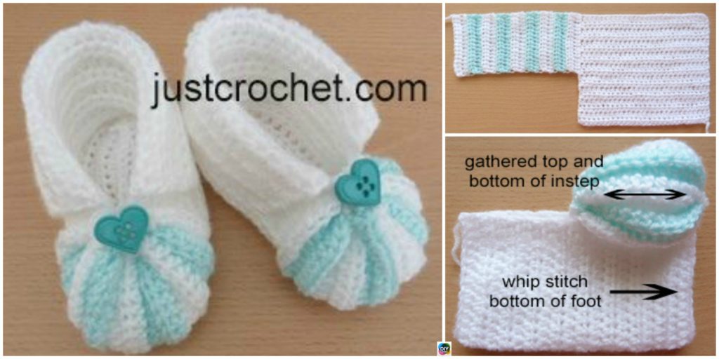 diy4ever- Crochet Striped Baby Booties - Free Pattern