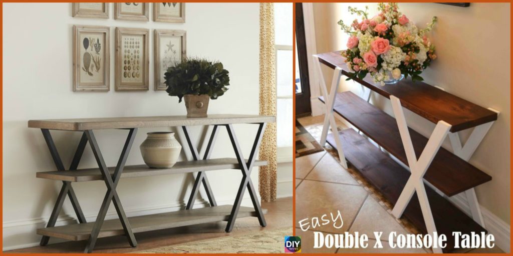 diy4ever-DIY Double X Console Table - Free Plan