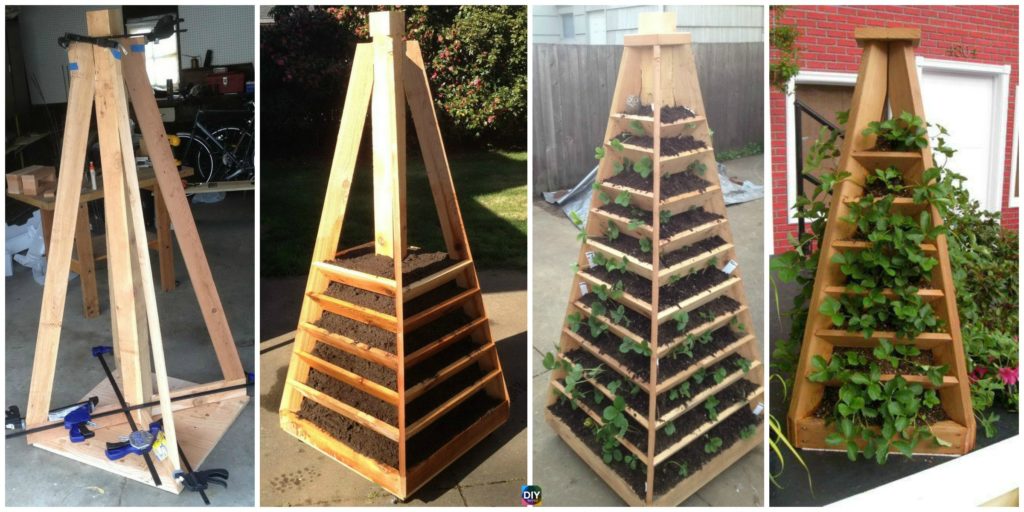 diy4ever- DIY Vertical Garden Pyramid Tower