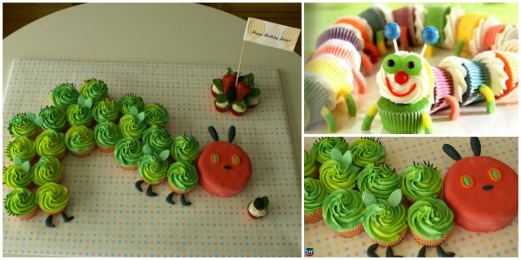 diy4ever- How to DIY Colorful Caterpillar Cupcakes