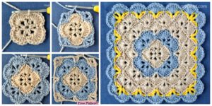 diy4ever- Crochet Shell Square Blanket - Free Pattern