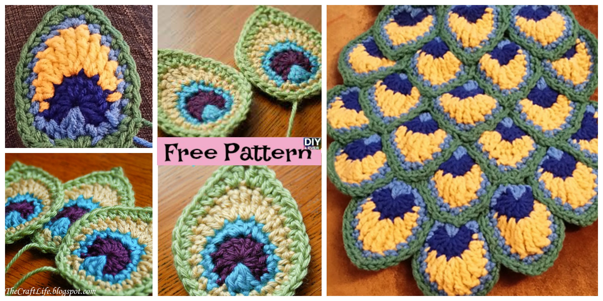 Beautiful Crochet Peacock Feathers – Free Patterns