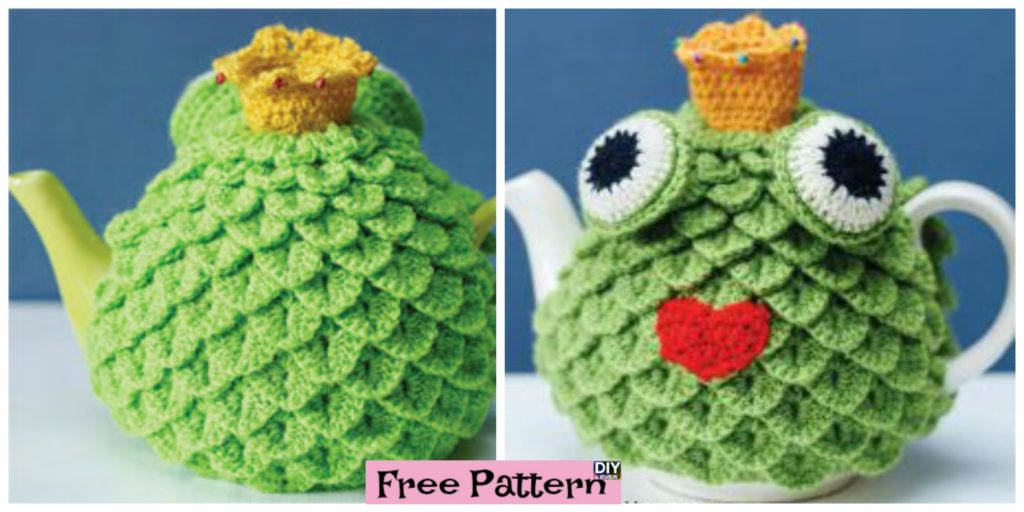 diy4ever- Crochet Crocodile Stitch Tea Cosy - Free Pattern