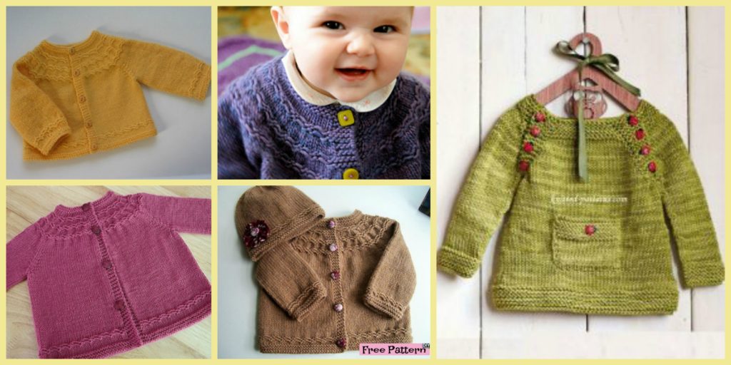 diy4ever- Cute Cozy Knitted Baby Sweater - Free Pattern