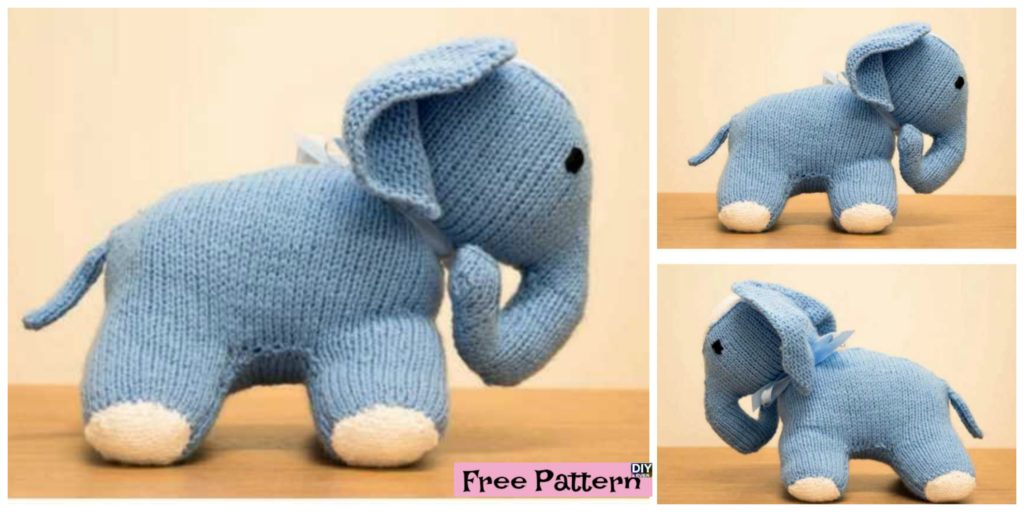 diy4ever- Cute Knit Elephant Amigurumi -Free Pattern