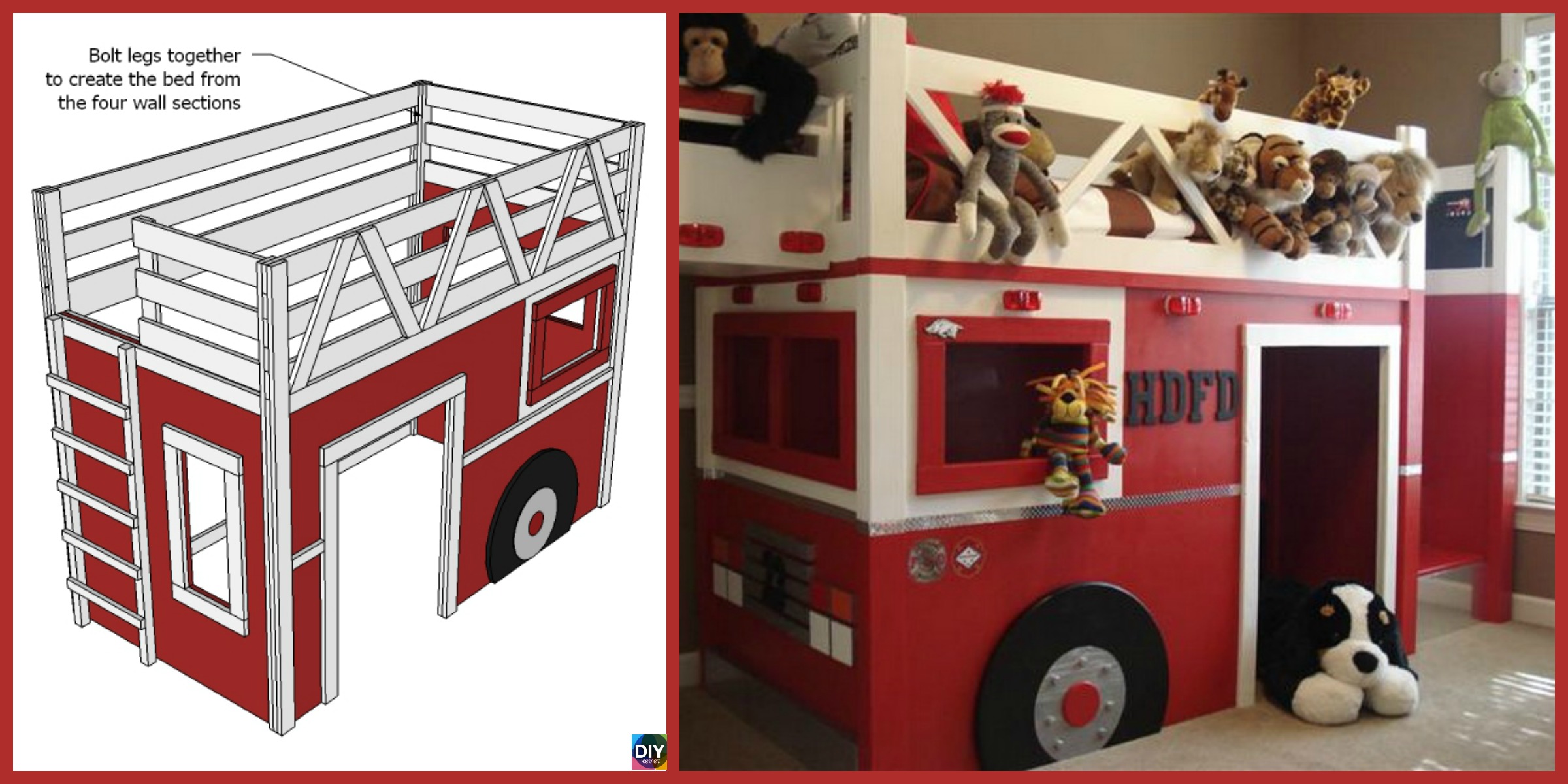 DIY Fire Truck Loft Bed – Step by Step Tutorial