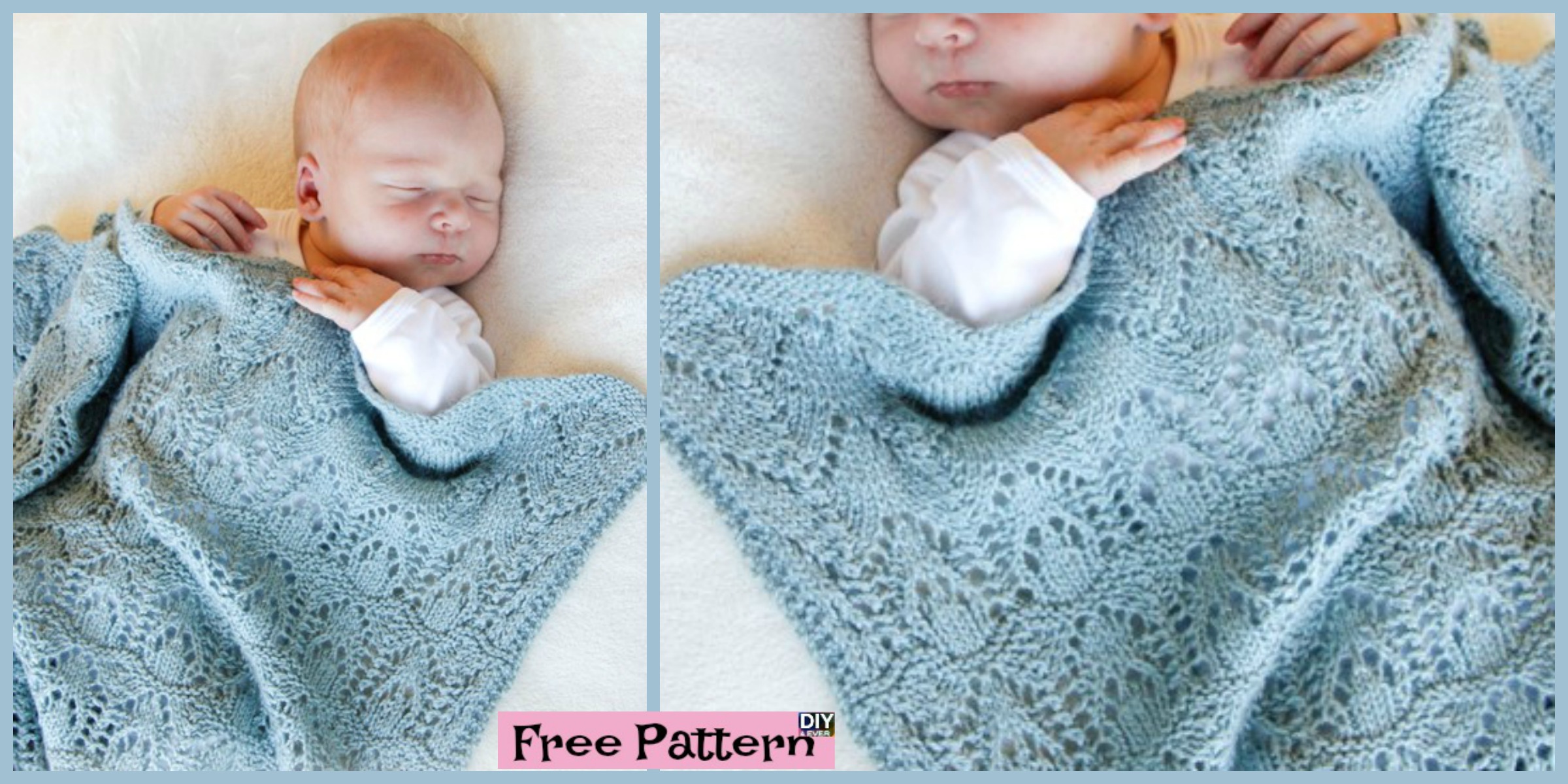 Knitted Baby Lace Blanket  – Free Pattern
