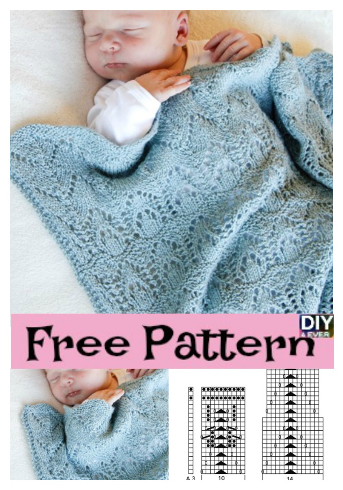 Knitted Baby Lace Blanket Free Pattern DIY 4 EVER