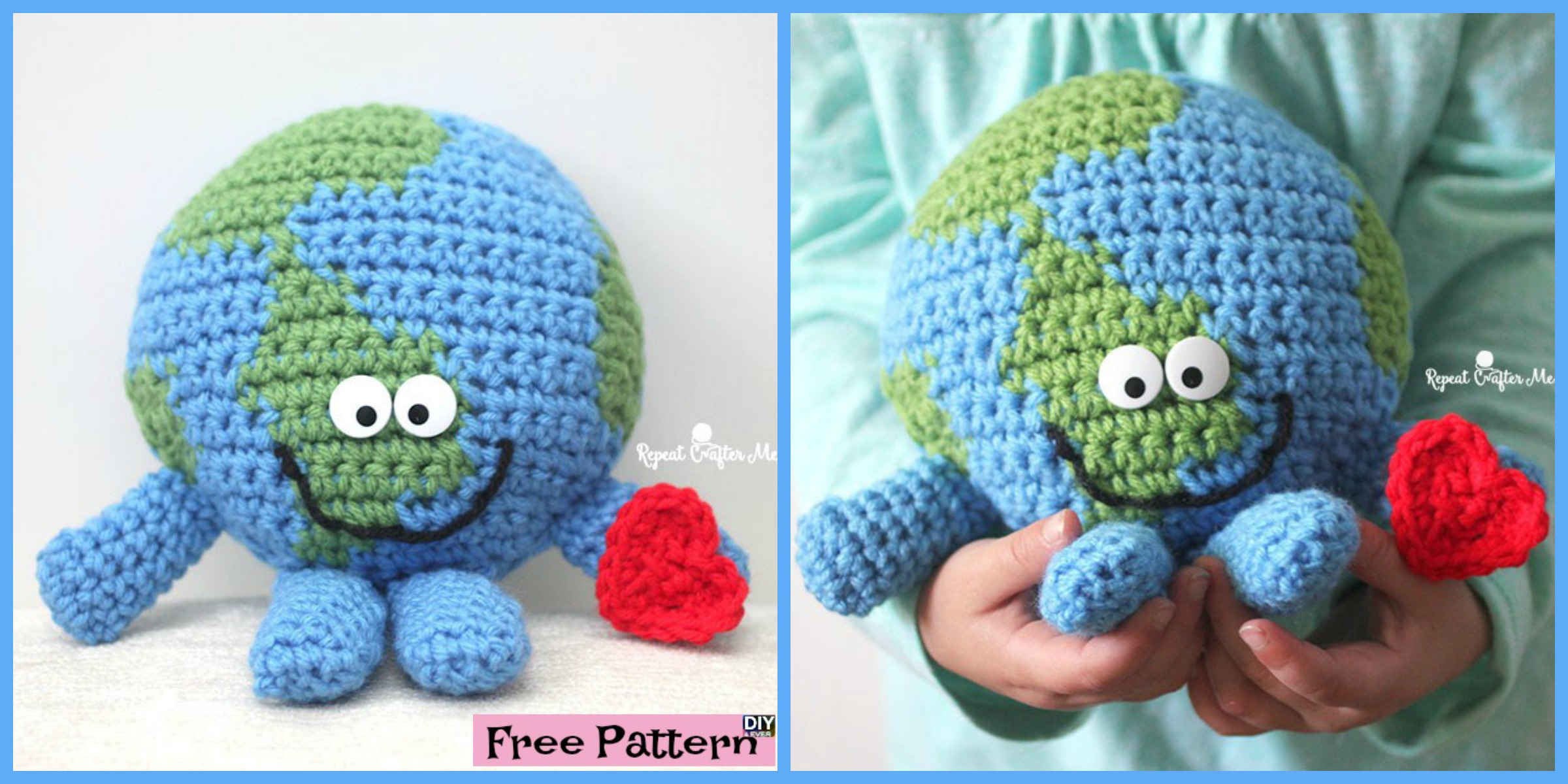 Planet Earth Crocheted Cuddle Buddy – Free Pattern