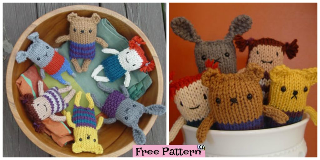 diy4ever- Super Cute Knitted Mini Animals - Free Pattern
