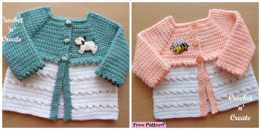 diy4ever- Sweet Crochet Baby Coat - Free Pattern