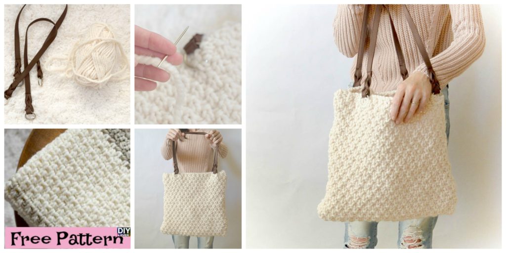 Double Seed Stitch Knit Bag - Free Pattern