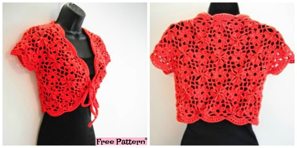 Crochet Flower Jacket with Motifs - Free Pattern