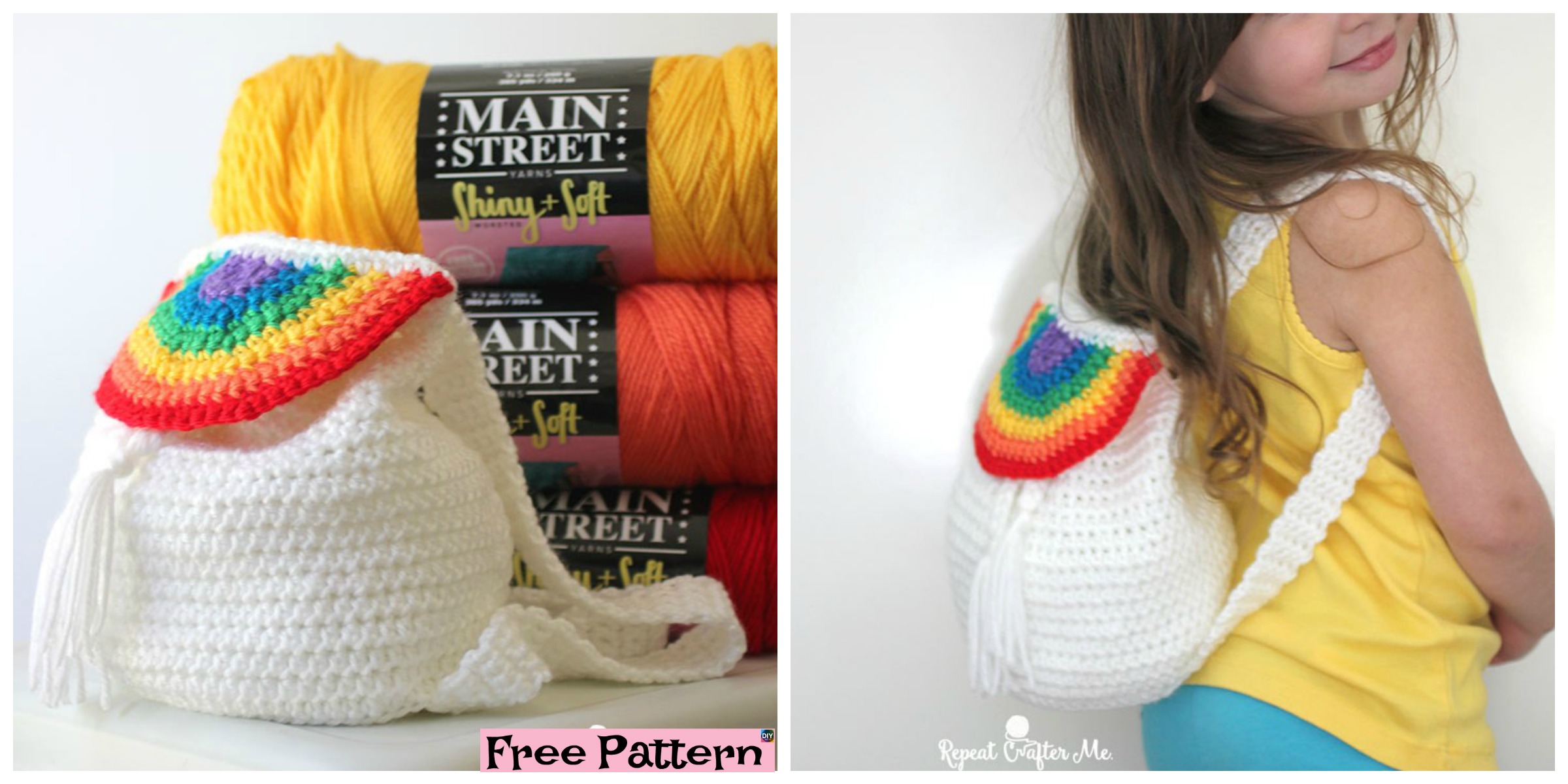 Cute Crochet Rainbow Backpack – Free Pattern