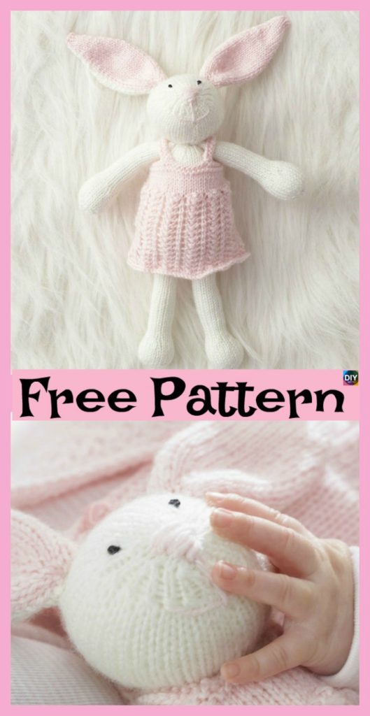8 Knitted Adorable Bunny Free Patterns DIY 4 EVER