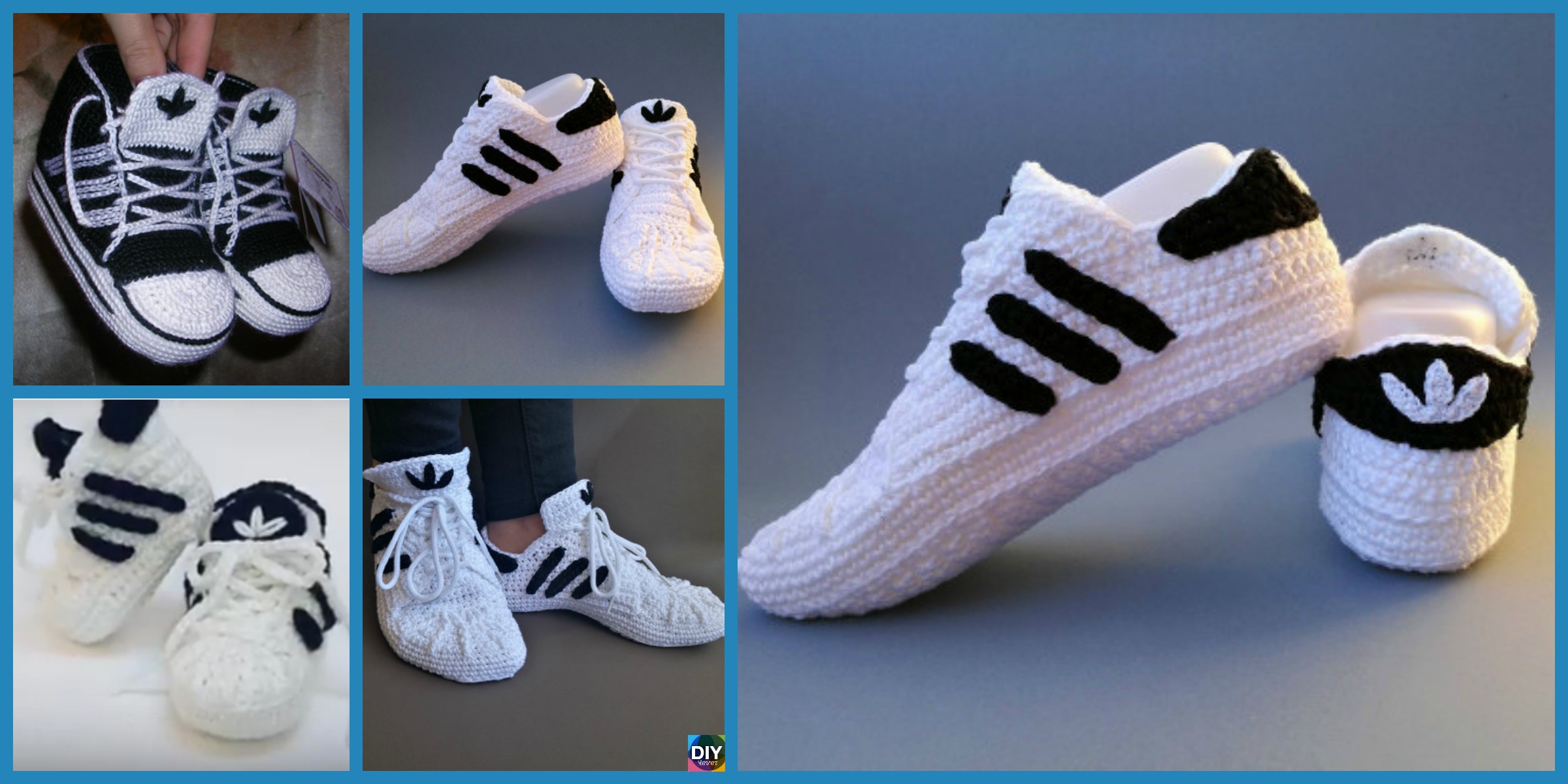 Crochet Adidas Sneakers – Free Pattern & Video Tutorial