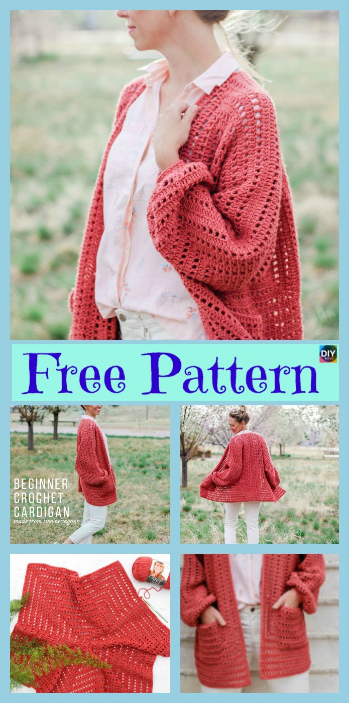 5 Beautiful Crochet Sweater Free Patterns - DIY 4 EVER