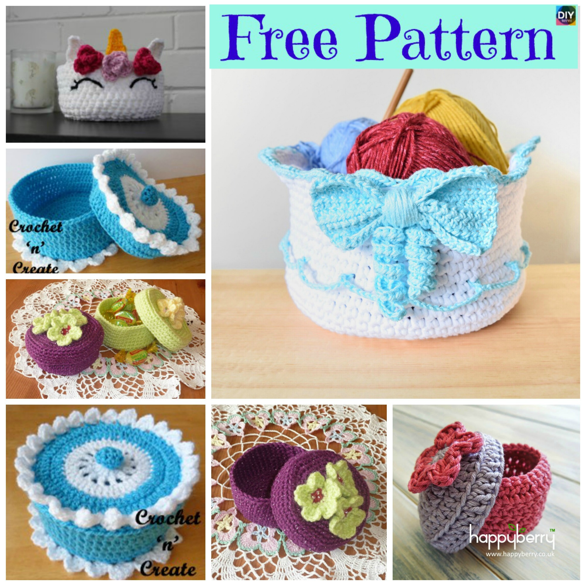 5 Pretty Crochet Trinket Box Free Patterns - DIY 4 EVER
