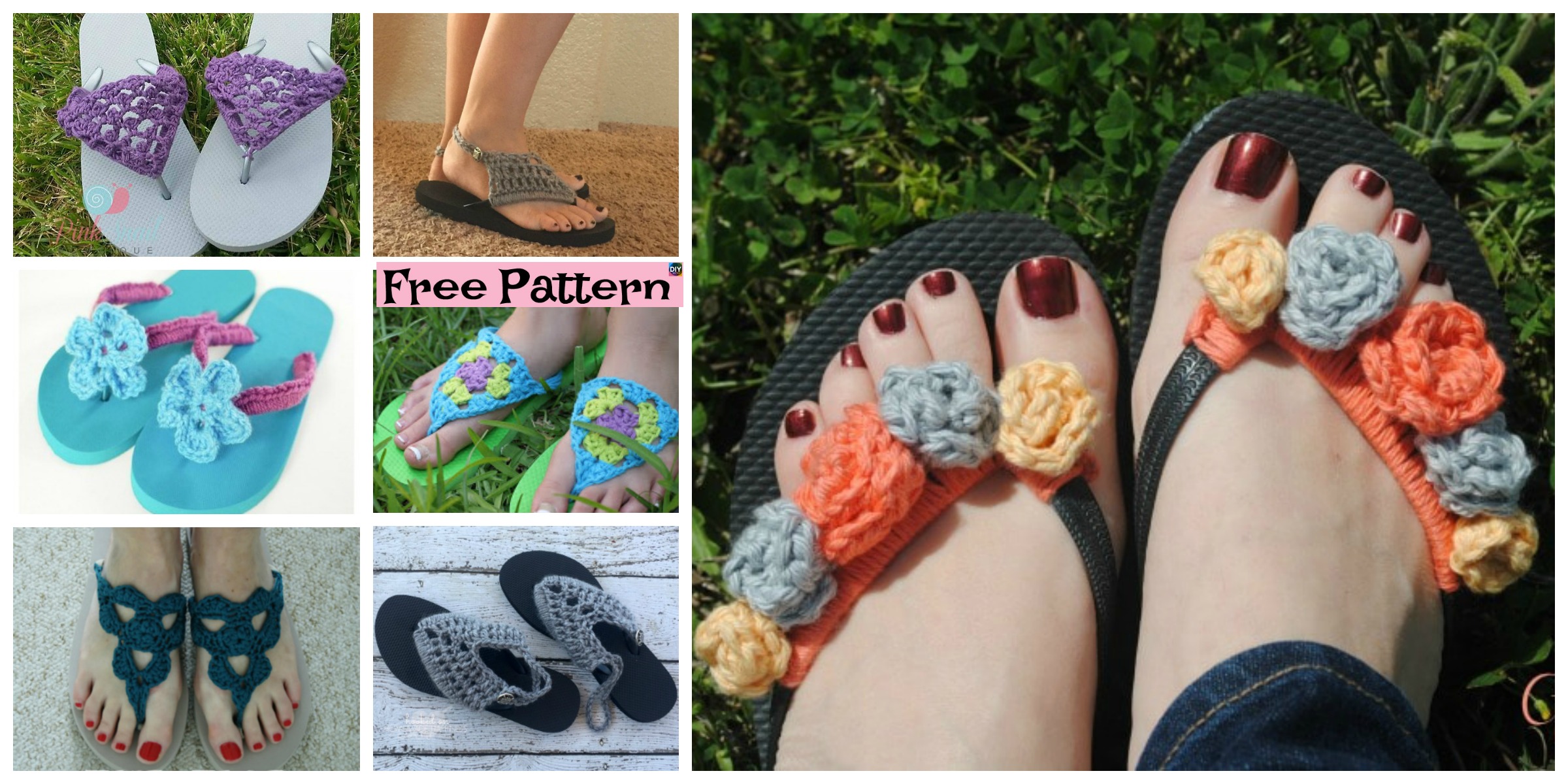 8 Awesome Flip Flop Crochet Slippers – Free Patterns