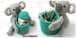 diy4ever- Adorable Crochet Koala Basket - Free Pattern