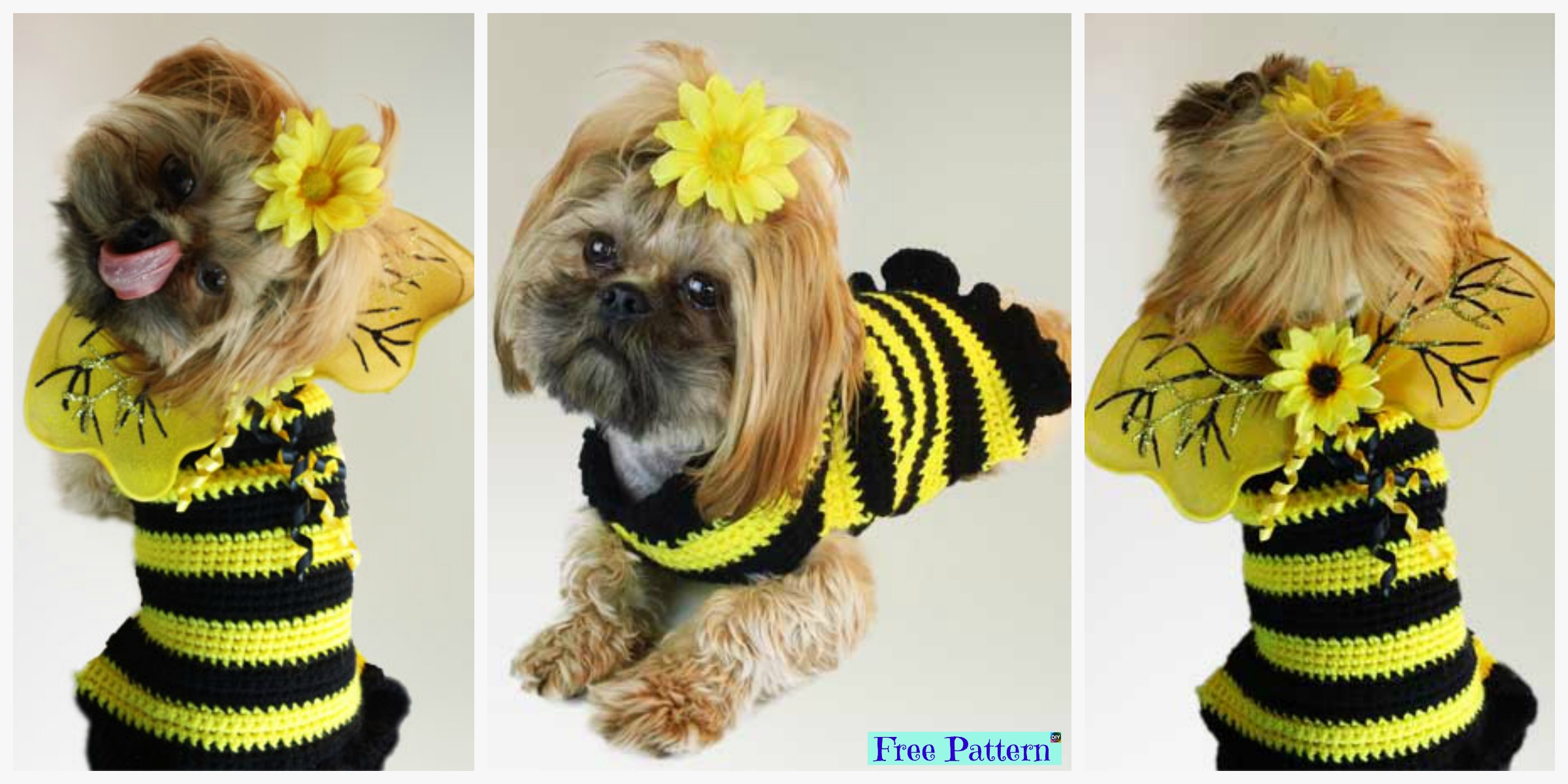 Bumble Bee Crochet Dog Sweater – Free Pattern