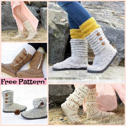 Crochet Boots with Soles - Free Patterns - DIY 4 EVER