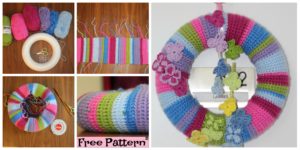 diy4ever-Crochet Butterfly Wreath - Free Pattern