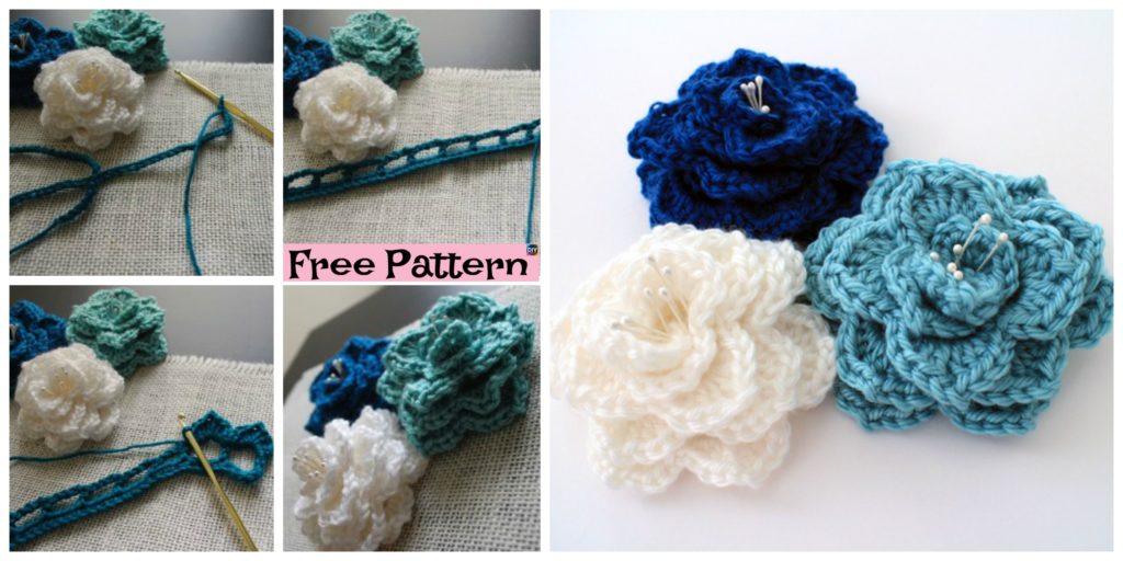 diy4ever-Crochet Crocodile Stitch Flower - Free Pattern