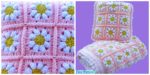 diy4ever- Crochet Daisy Flower Blanket - Free Pattern