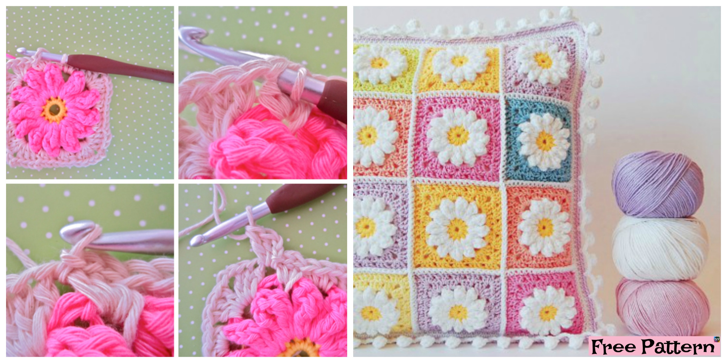 Crochet Daisy Granny Square – Free Pattern