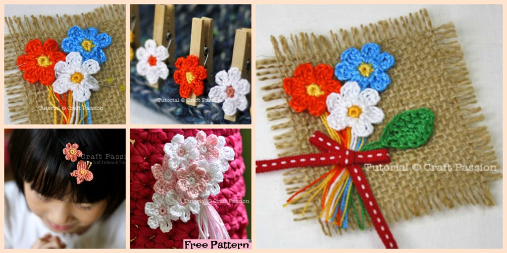 diy4ever- Crochet Mini Flower Decoration - Free Patten