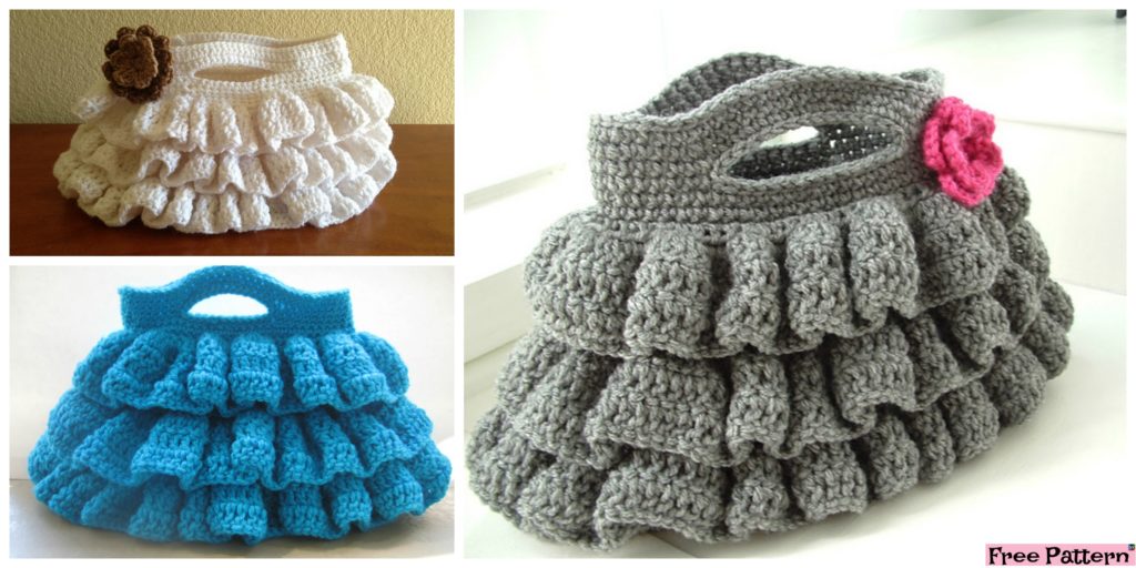 diy4ever- Cute Crochet Ruffled Bag - Free Pattern
