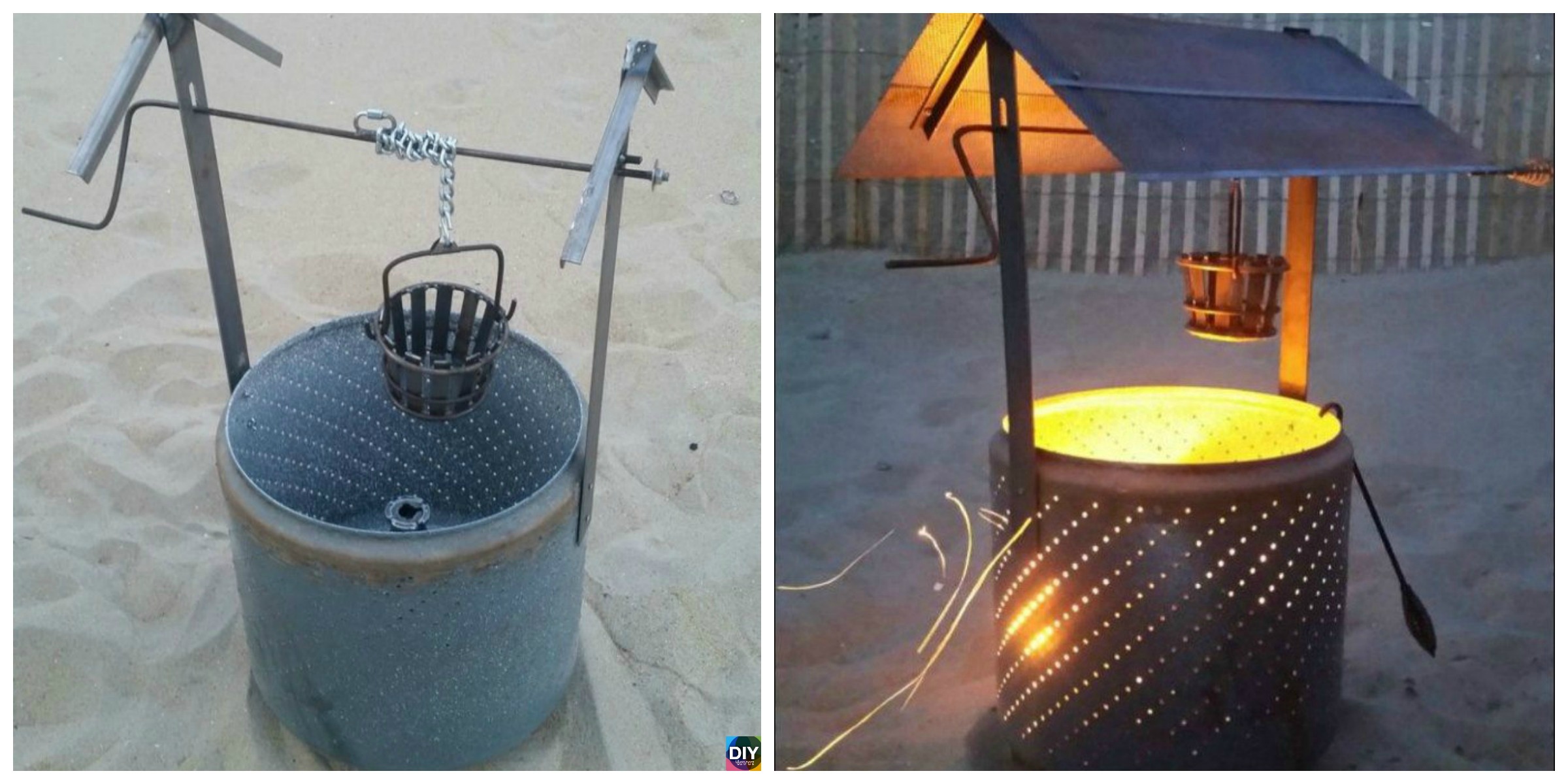 DIY Wishing Well Burn Barrel from Old Drum