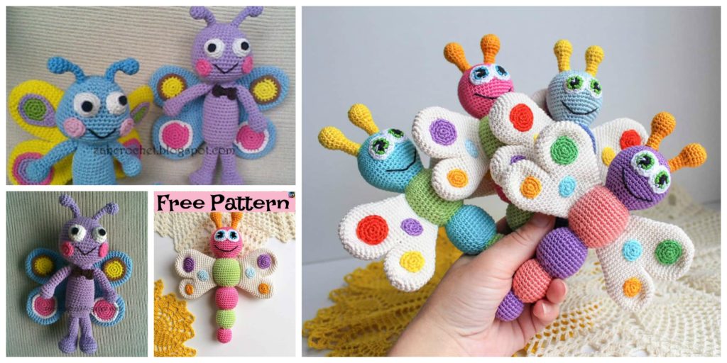 diy4ever- Easy Crochet Amigurumi Butterfly - Free Patterns