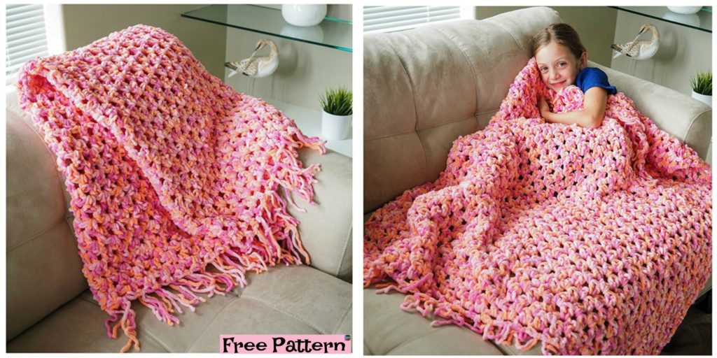 diy4ever- Easy Crocheted Cozy Blanket - Free Pattern