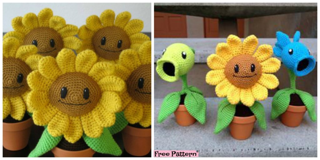 diy4ever-Happy Crochet Amigurumi Sunflower - Free Pattern