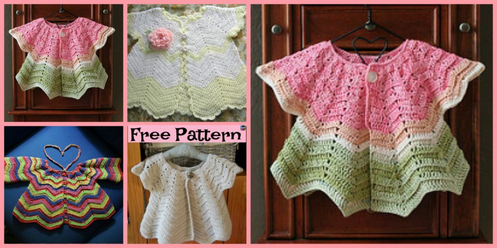 diy4ever-Pretty Crochet Baby Sweater - Free Pattern