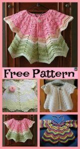 Pretty Crochet Baby Sweater - Free Pattern - DIY 4 EVER