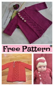 Pretty Knit Baby Cardigan - Free Patterns - DIY 4 EVER